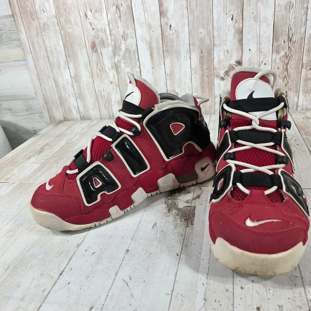 Nike Air More Uptempo GS Bulls Varsity Red Black 415082-600 Mens 6.5Y Kids
